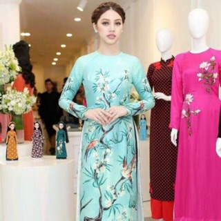 Áo dài gấm - ko kèm quần ( có hình thật)