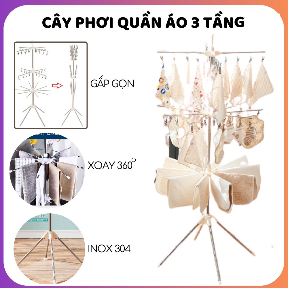 GIÀN MÓC PHƠI ĐỒ ĐA NĂNG GẤP GỌN CHO BÉ -PIER