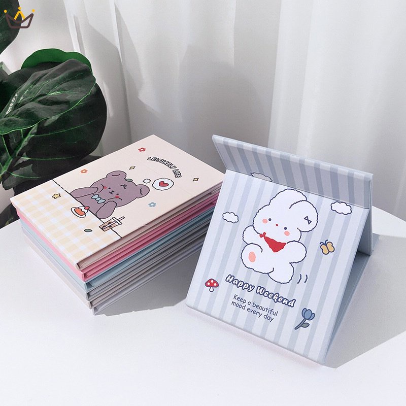 Gương Trang Điểm Dạng Gập Dày Dặn Họa Tiết Hoạt Hình Xinh Xắn