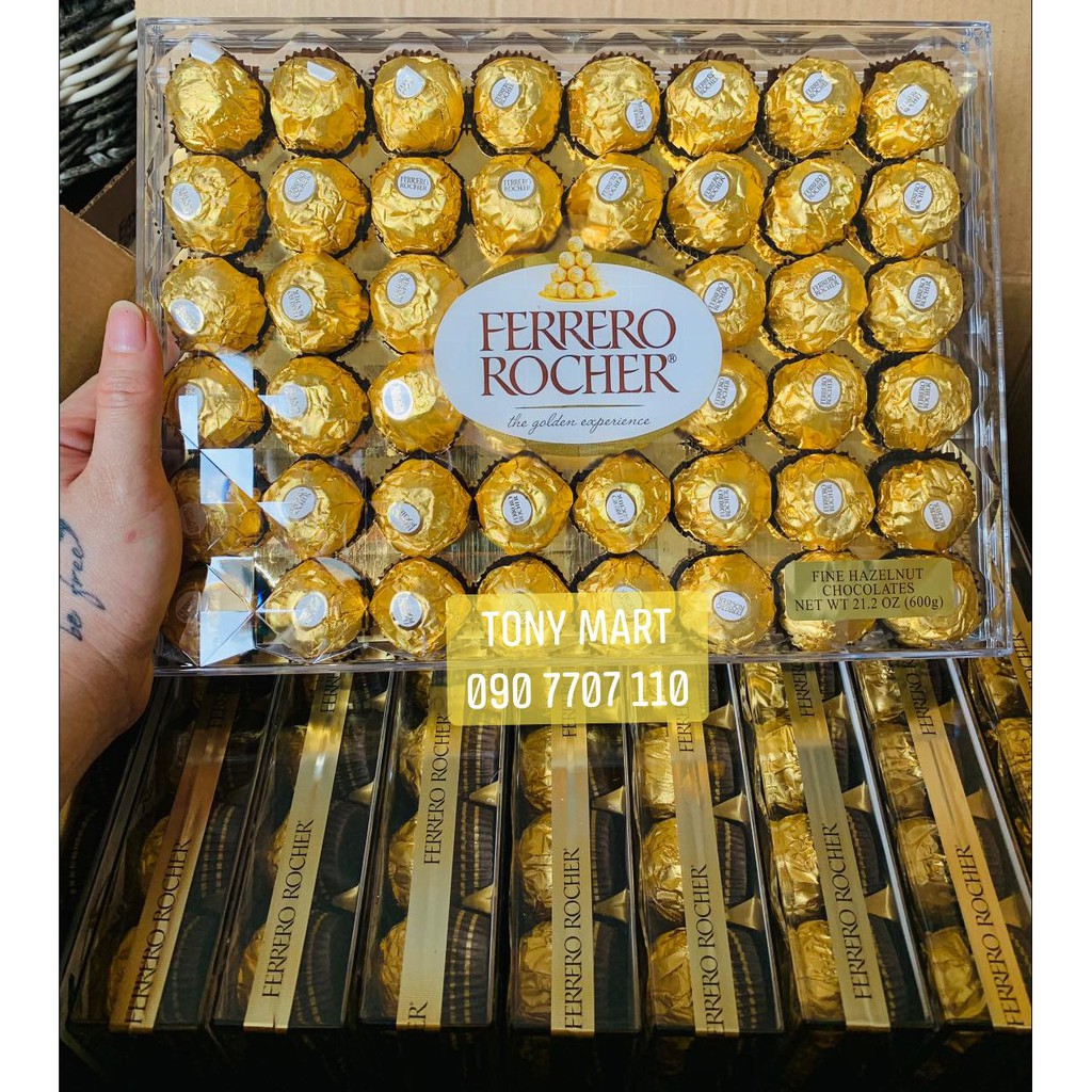 KẸO SÔ CÔ LA FERRERO ROCHER CHOCOLATE - HỘP 48 VIÊN 600GR - CANADA