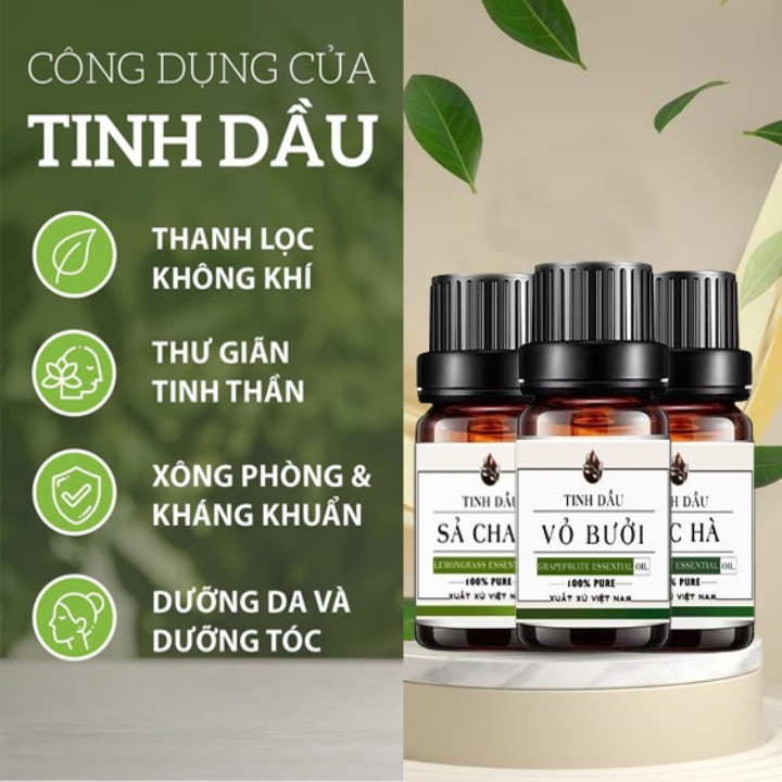 Tinh dầu thiên nhiên tự chọn mùi lọ 10ml tinh dầu xông phòng cao cấp Din House