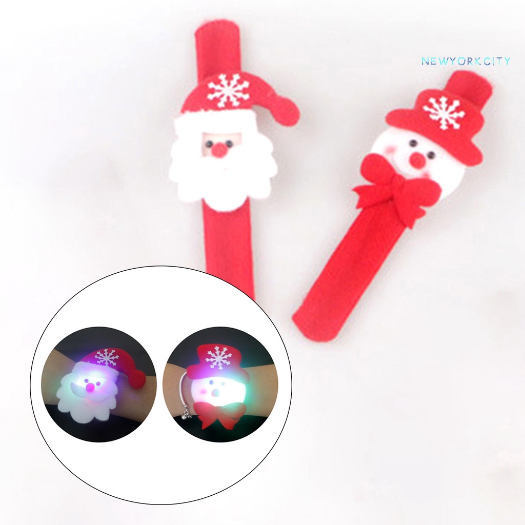 Vòng Tay Vải Nhung Gắn Hình Tròn Phát Sáng Phong Cách Giáng Sinh