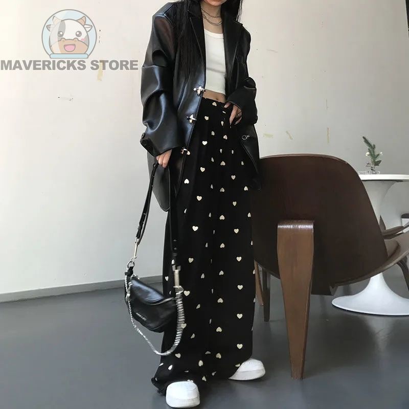 Quần màu đen yêu thích Phong cách Hàn Quốc Mùa hè Thời trang nữ Quần ống rộng