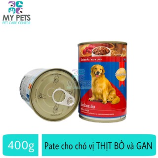 Pate SmartHeart Vị Thịt Bò & Gan Cho Chó Lớn - Lon 400g