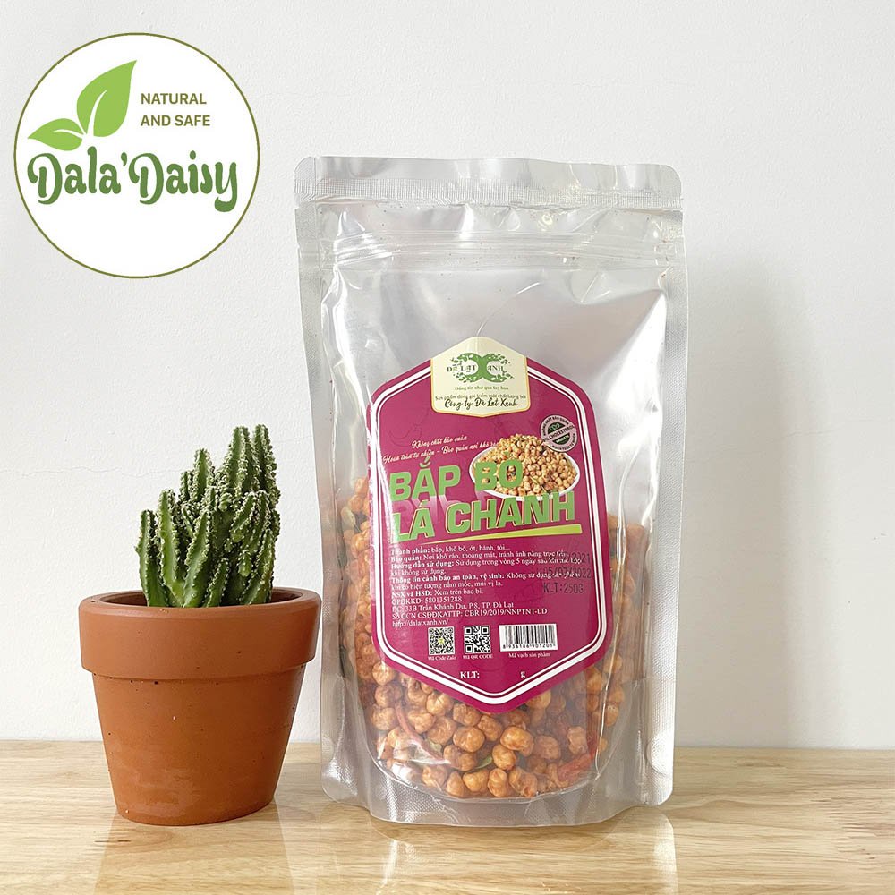 Bắp sấy bò lá chanh, hoàn toàn tự nhiên, không chất bảo quản 250g - Đà Lạt Xanh