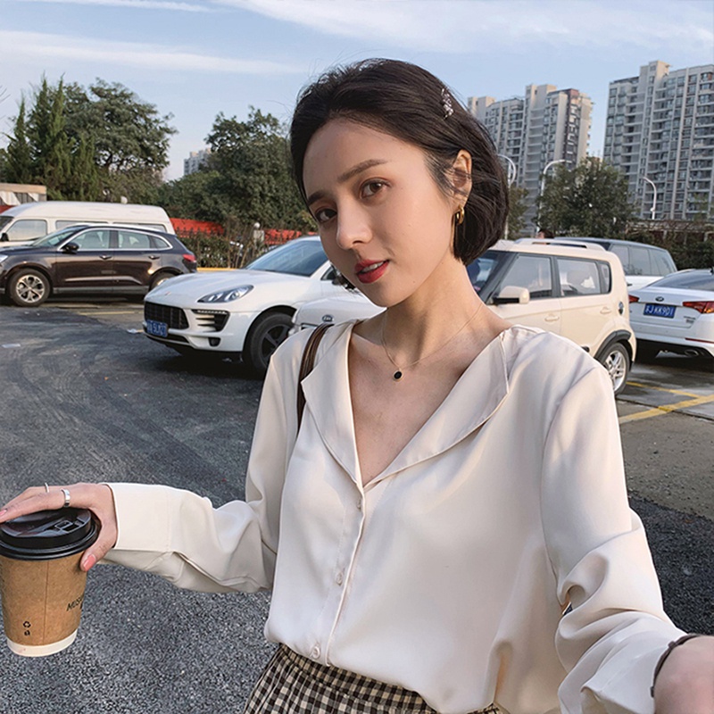 Áo Sơ Mi Nữ Tay Dài  Dáng Rộng Kiểu Hàn Quốc Áo Kiểu Công Sở Đẹp Cao Cấp S3T5_5