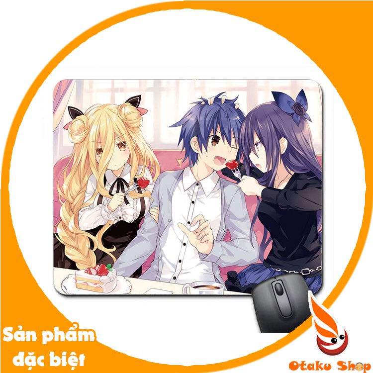 Lót chuột cao su, Bàn di chuột, mouse pad 20x24 Anime Date A Live mẫu 2 - Otaku Shop