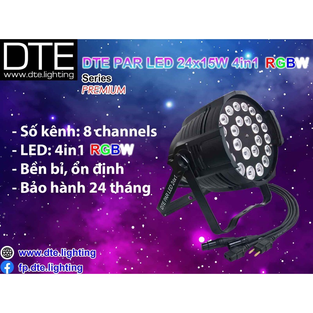 Đèn DTE Par LED 24x15W 4in1 RGBW