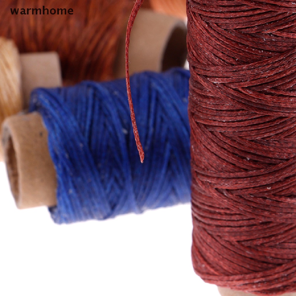 Warmhome 50m/Roll Leather Sewing Flat Waxed Thread Wax String Hand Stitching Craft 150D RFT