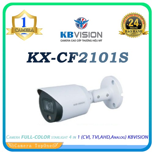 Camera full-color starlight 4 in 1 (CVI, TVI,AHD,Analog) KBVISION KX-CF2101S