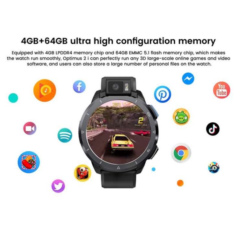 Đồng hồ KOSPET Optimus 2 4BB+128GB Camera 13 triệu xoay Điện thoại đồng hồ thông minh Android