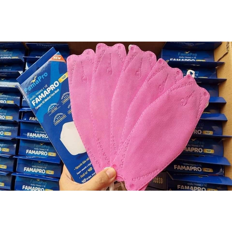 ((Đủ màu))-COMBO 4 hộp khẩu trang Kf94 4D famapro Nam Anh(Hộp 10 cái)