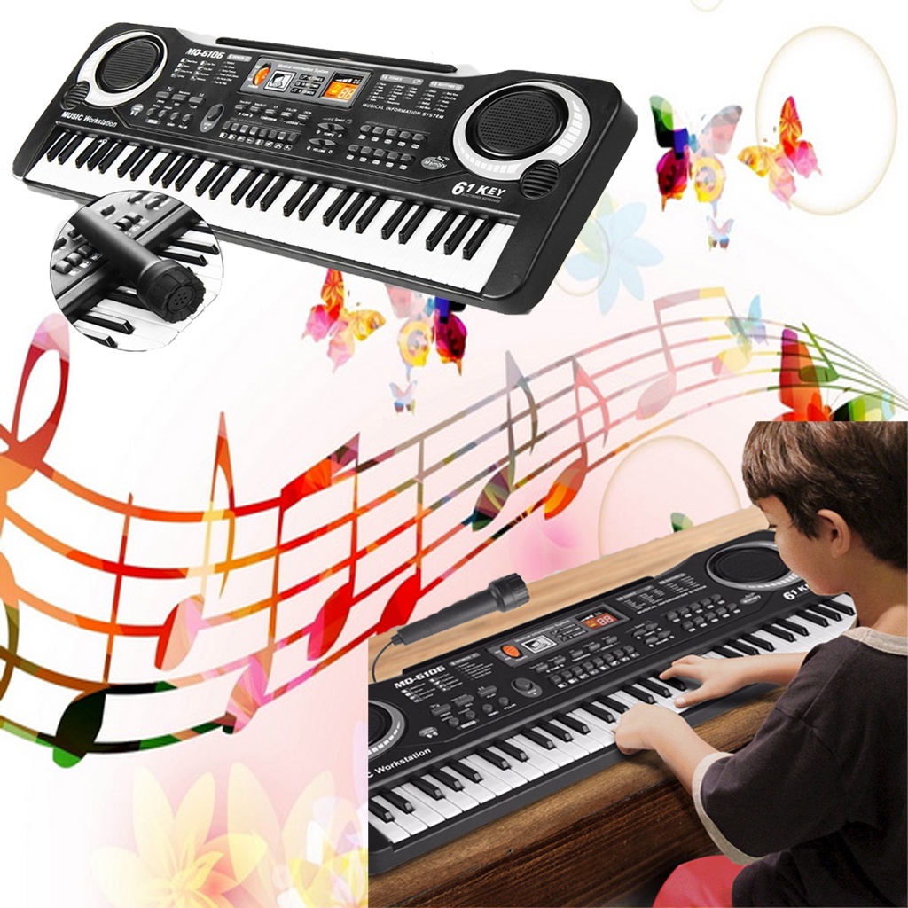 Đàn Piano Đàn Điện Tử 61 Phím Kèm mic Đàn Piano Cho Bé Âm Thanh Hay-Nhiều Chức Năng