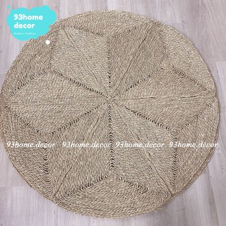 (sẵn, sale dọn kho) Thảm múi đặc cói chẻ hình sao gấp gọn/ hình tròn, thảm decor, trang trí nhà cửa, shop, quán cafe 1m8