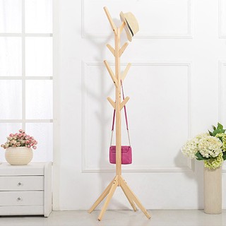 Cây treo quần áo CT01 màu gỗ chất liệu gỗ tự nhiên
