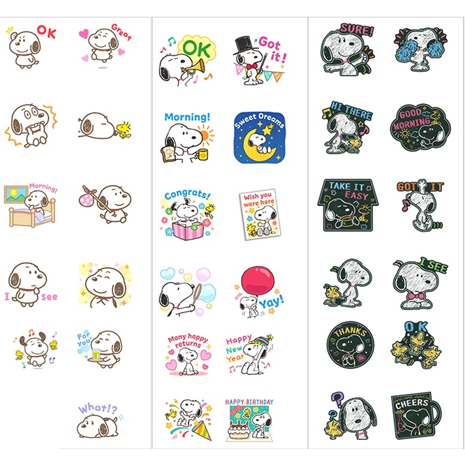 sticker snoopy SI42 sticker hoạt hình cute hình dán dễ thương trang trí dán sổ dán điện thoại 1 tờ bullet journal