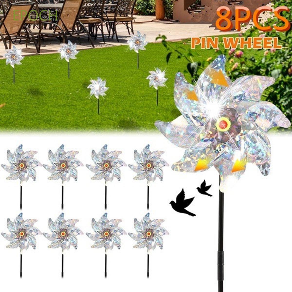 EPOCH Outdoor Bird Blinder Pest Control Windmill Bird Repellent Spinner Deterrant Sparkly Scare Off Garden Decoration Holographic Pinwheel