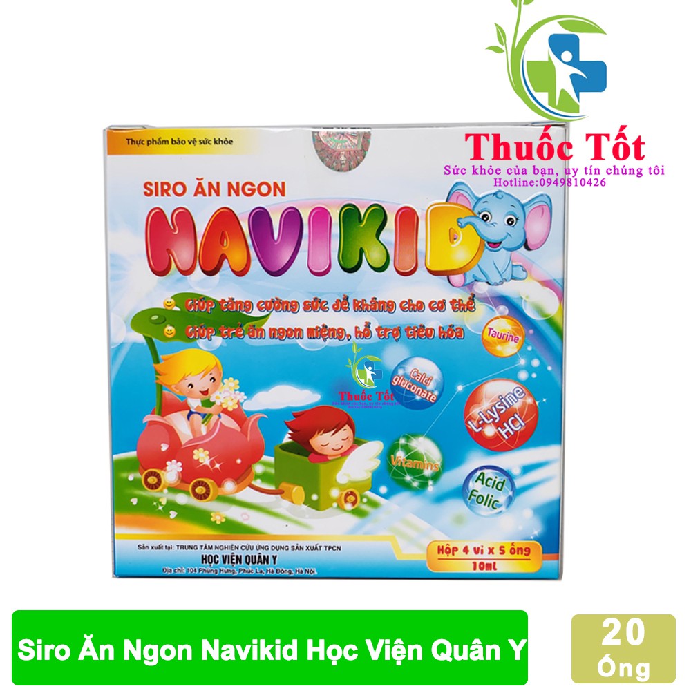 [ Chính Hãng ] Siro ăn ngon NAVIKID Học Viện Quân Y - hộp 20 ống