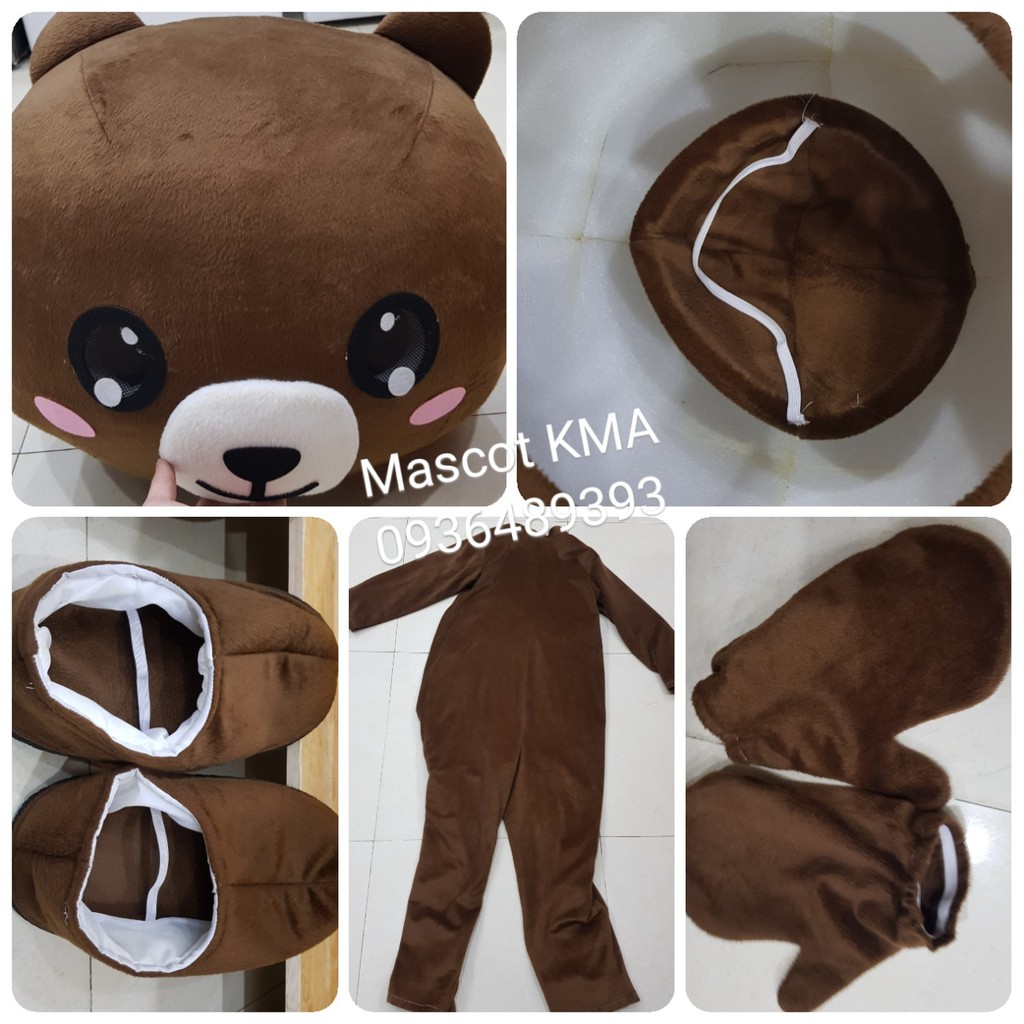 Mascot Gấu Brown đủ biểu cảm tự lắp ghép