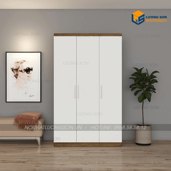 TỦ QUẦN ÁO 1M2 GỖ MDF VIỀN NÂU TA11