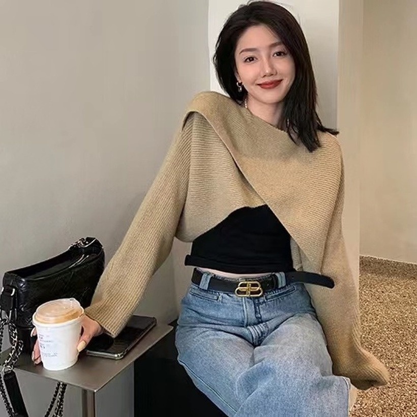 GENAISHA Áo Dệt Kim Chui Đầu Dáng Rộng Phong Cách Hàn Quốc Dành Cho Nữ
