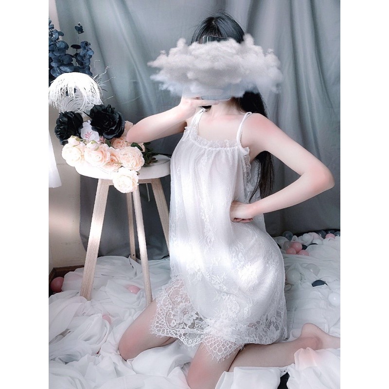 Váy ngủ 2 dây ren mềm sexy VN640