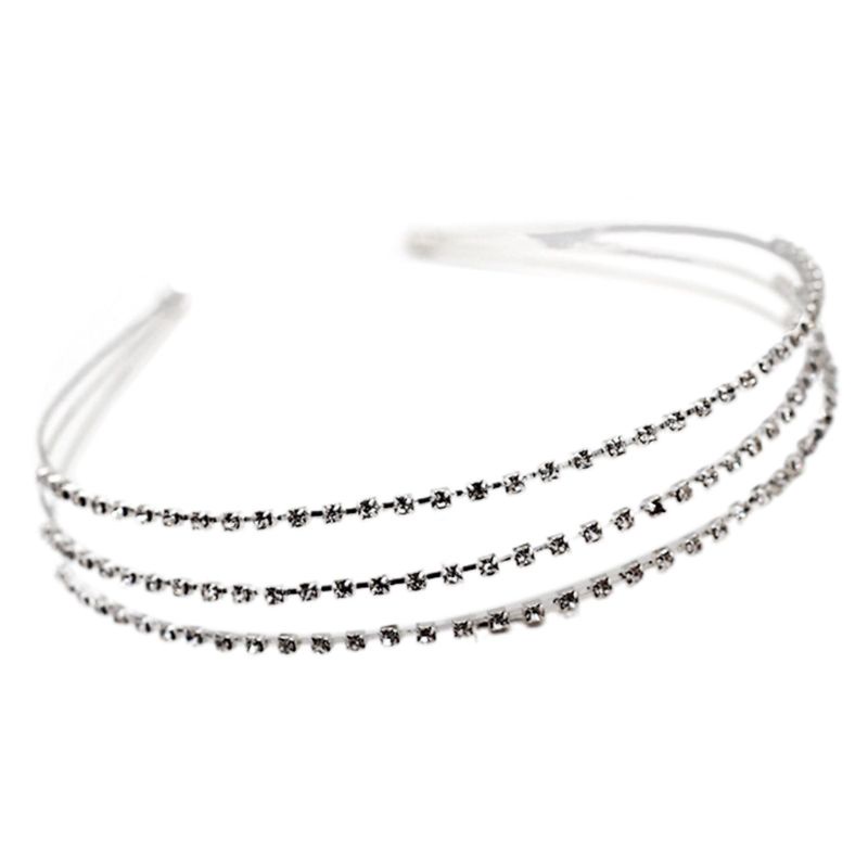 Băng Đô Cài Tóc Hai Lớp Bằng Hợp Kim Họa Tiết Hoa Và Bướm Đính Đá Thời Trang Cho Nữ