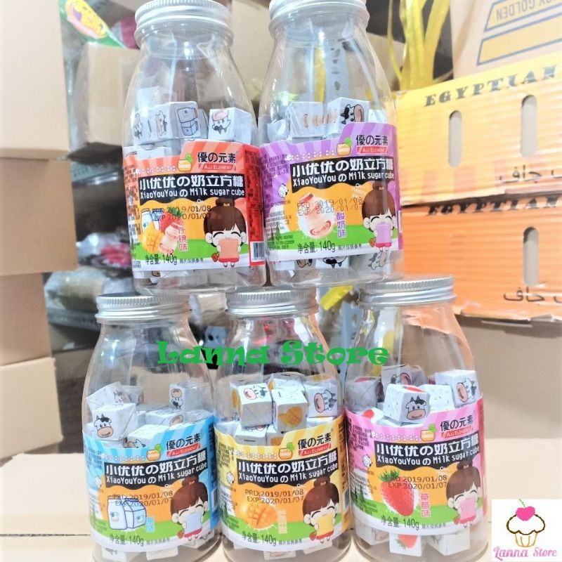 KẸO SỮA CUBE CHAI