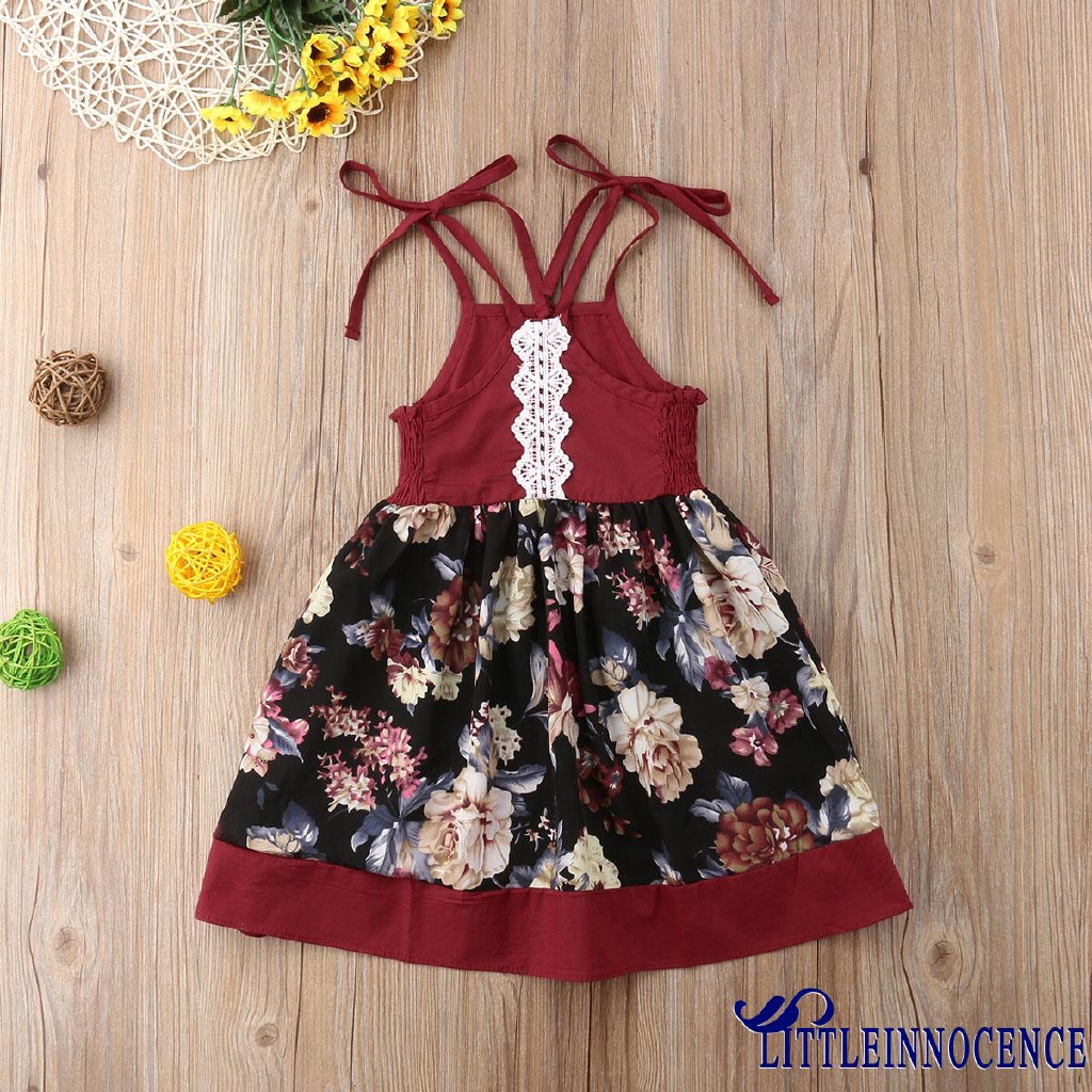 ❤XZQ-Princess Toddler Kid Baby Girls Tutu Strap Dress Party Princess Floral Sundress