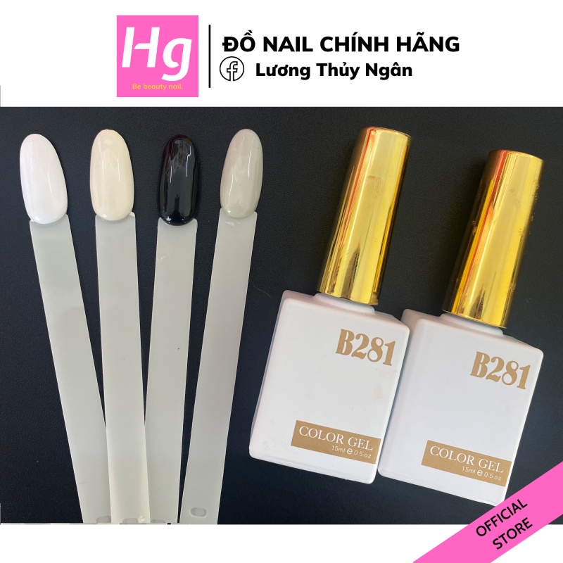 Sơn Top Trứng Cút, Sơn Gel Màu Đen, Trắng, Trắng Đục, Trắng Sữa B281 Chính Hãng - Chai 15ml