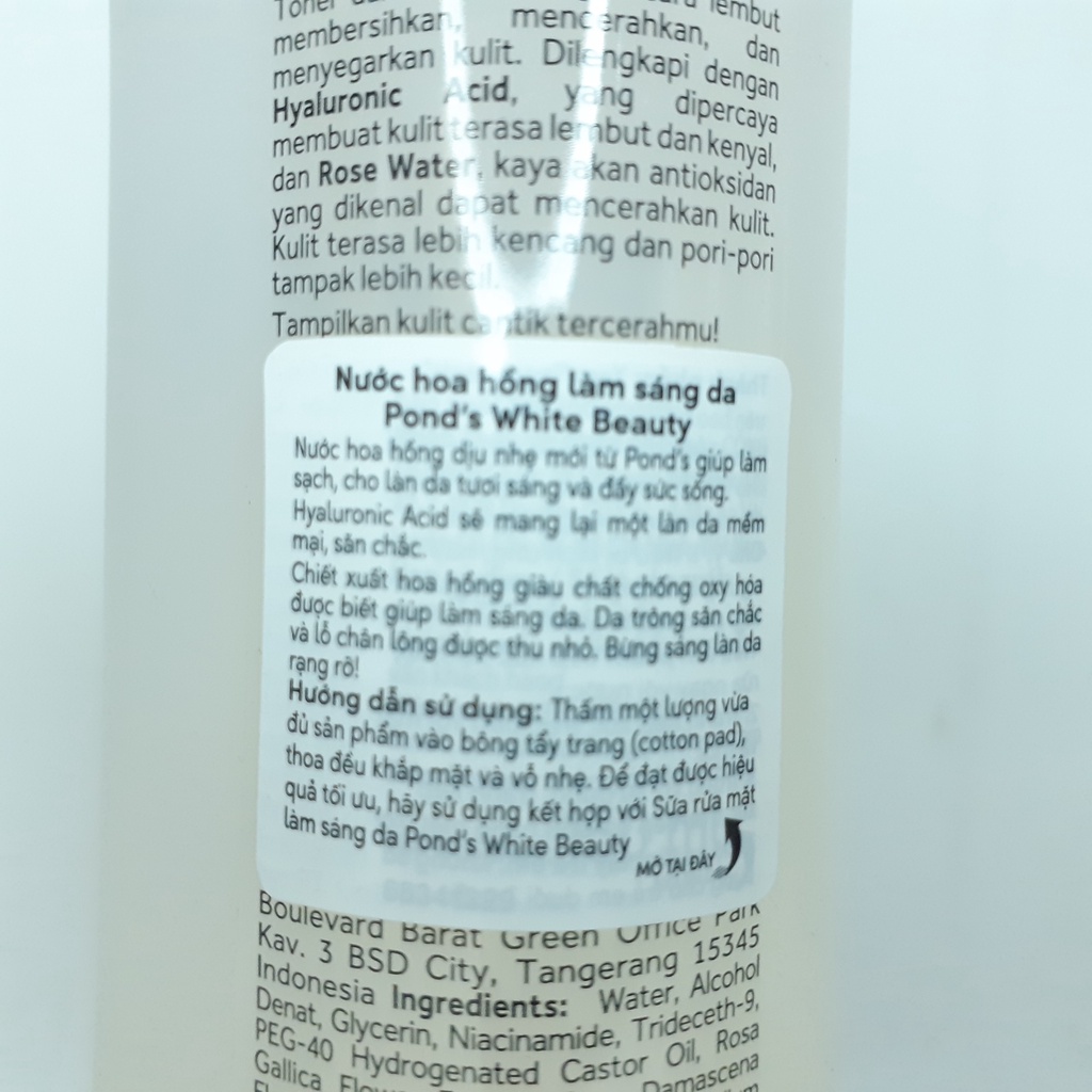 Nước hoa hồng Ponds White Beauty Lightening Toner Hyaluronic Acid Rose Water 150ml