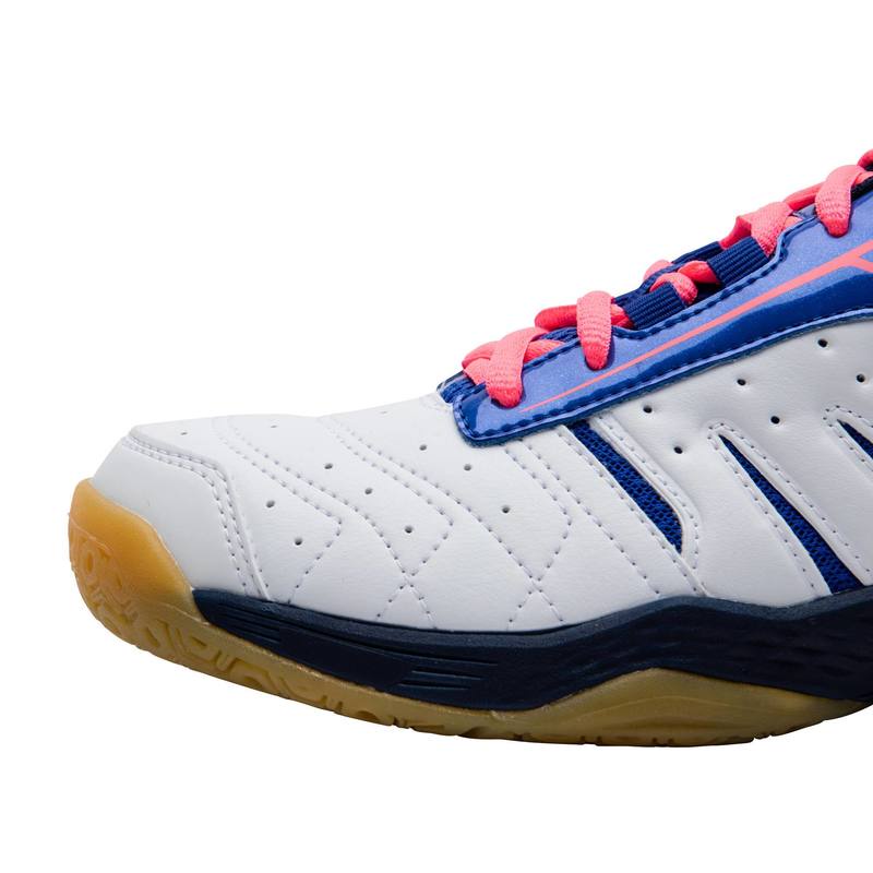 Giày chơi cầu lông Decathlon PERFLY lite cho nữ - trắng xanh dương size 40