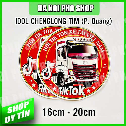 Tem Xe Tải Logo Đầu Kéo Chenglong H7 Tím, Phản Quang, kèm quà tặng 10k