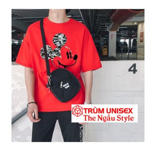 Áo Thun Nam Tay Lỡ form rộng - Áo Thun Overtee - Áo thun Overtee - Áo thun Stee Chuột Disney Unisex màu đỏ