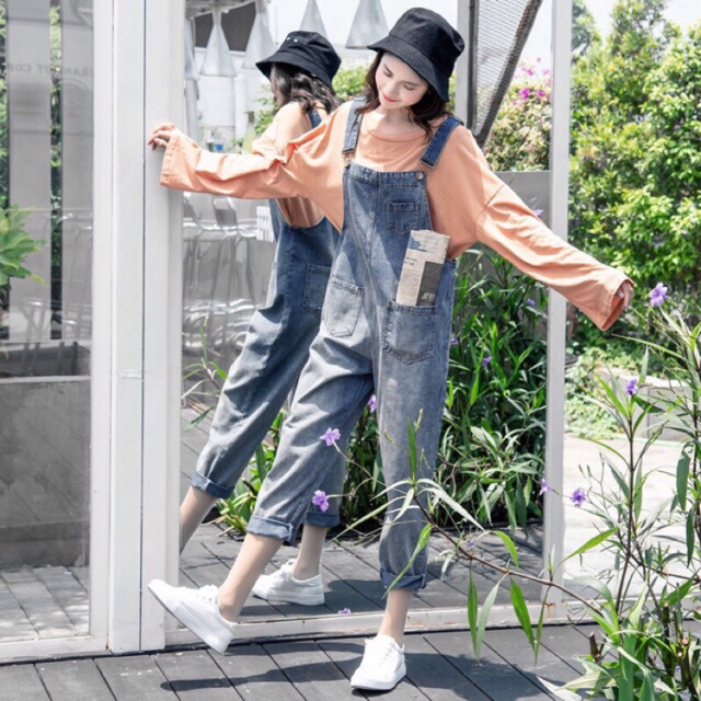 ORDER - Quần Yếm Bò Jeans dáng baggy ulzzang hàn quốc