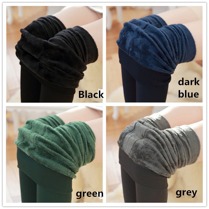 Quần legging giữ nhiệt màu trơn cá tính cho nữ