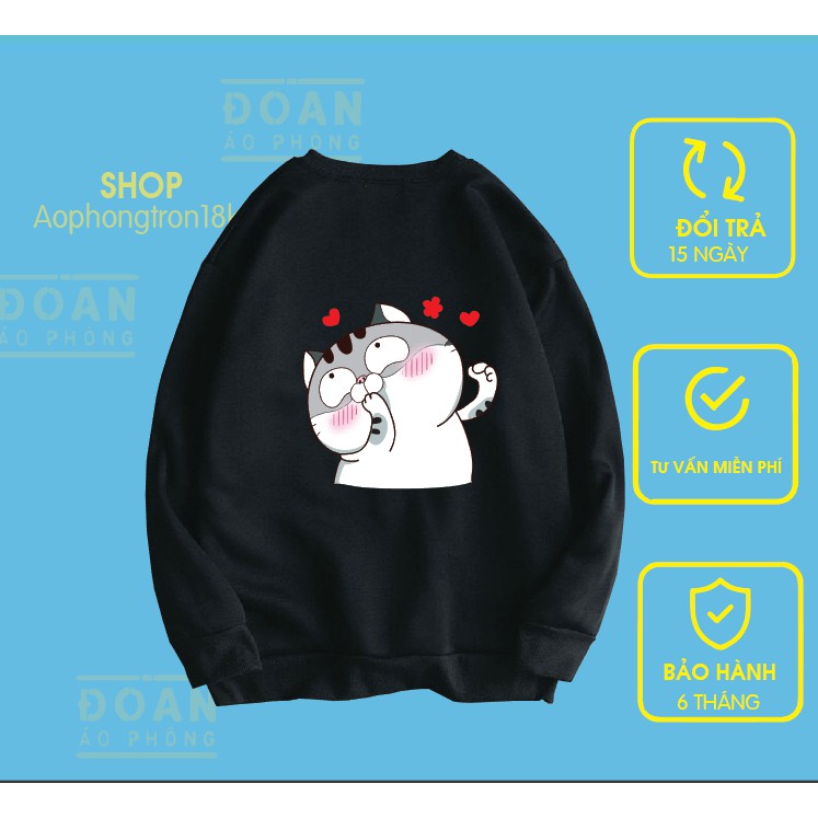 BST Áo Sweater Nam Nữ, Áo Thun Mèo Ami Bụng Siêu Bự Siêu To Khổng Lồ, SIÊU NHẸ, SIÊU ẤM, KHÔNG XÙ
