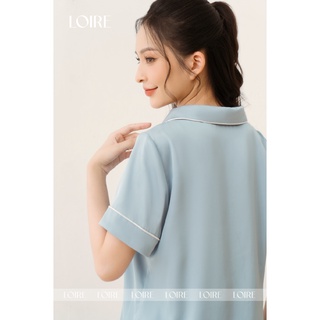 Bộ Pijama Lụa Cổ Sen Tròn Basic Loirechic LPN26