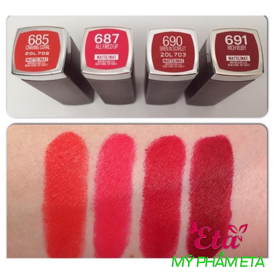 Son thỏi cao cấp MAYBELLINE Creamy Matte Lipstick lì môi có dưỡng mềm mịn môi