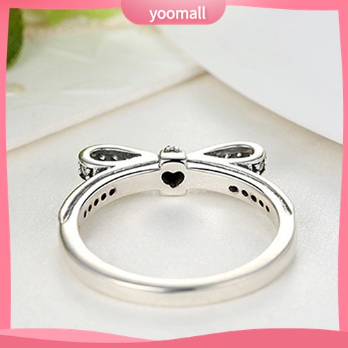 Yomall♡ Nhẫn HìNh Nơ ĐíNh Đá Vintage