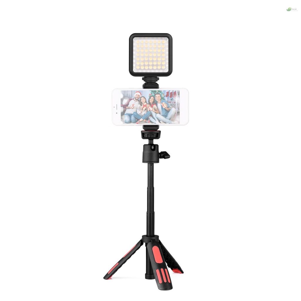 Hình ảnh Bộ Đèn LED Trợ Sáng Hỗ Trợ Quay Video Musd Andoer Có Giá Đỡ Điện Thoại Mini 5500K Điều Khiển Từ Xa #1