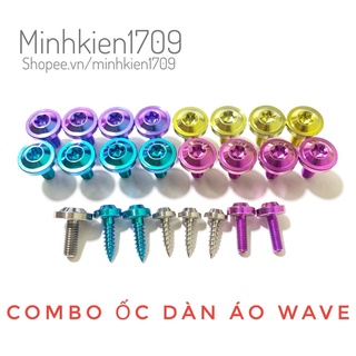 (GR5 XỊN) Combo full ốc titan dàn áo xe Wave nhỏ