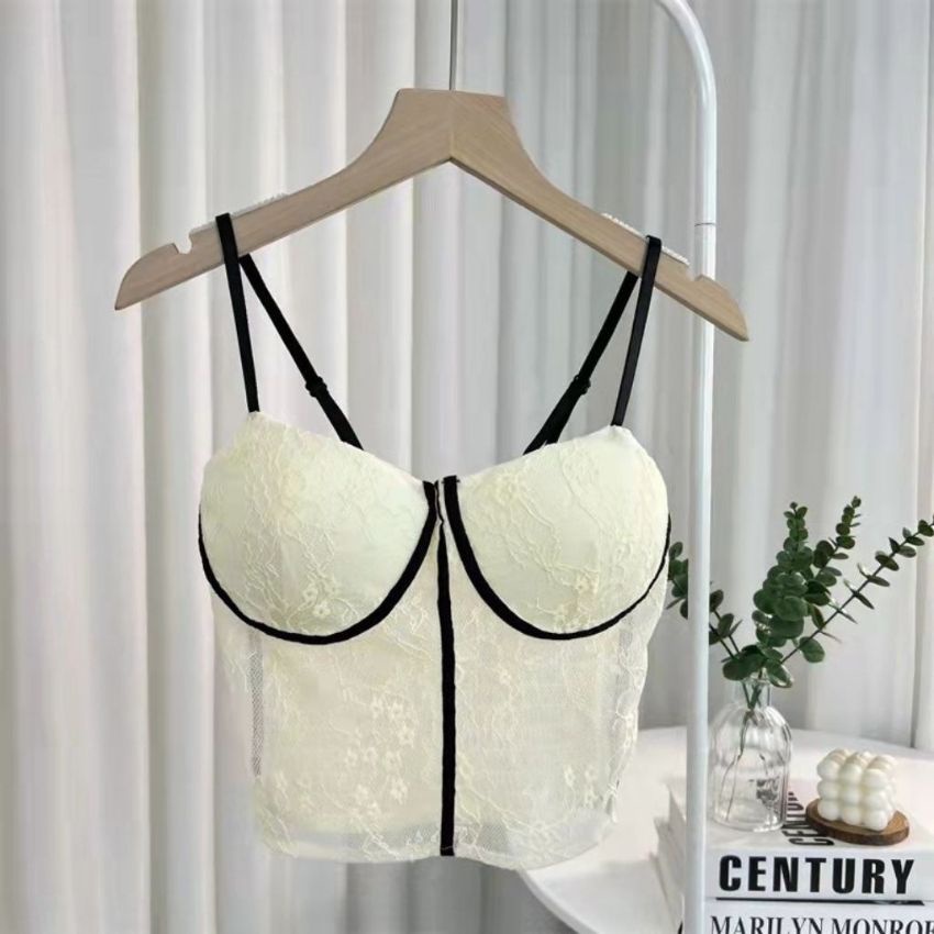 Áo bra nữ ren 2 dây sexy, áo ngực đệm mút mỏng phong cách croptop đẹp và dễ thương - B1874