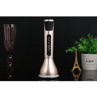Micro hát Karaoke Bluetooth kèm loa 3 in 1 K068i (Vàng đồng)