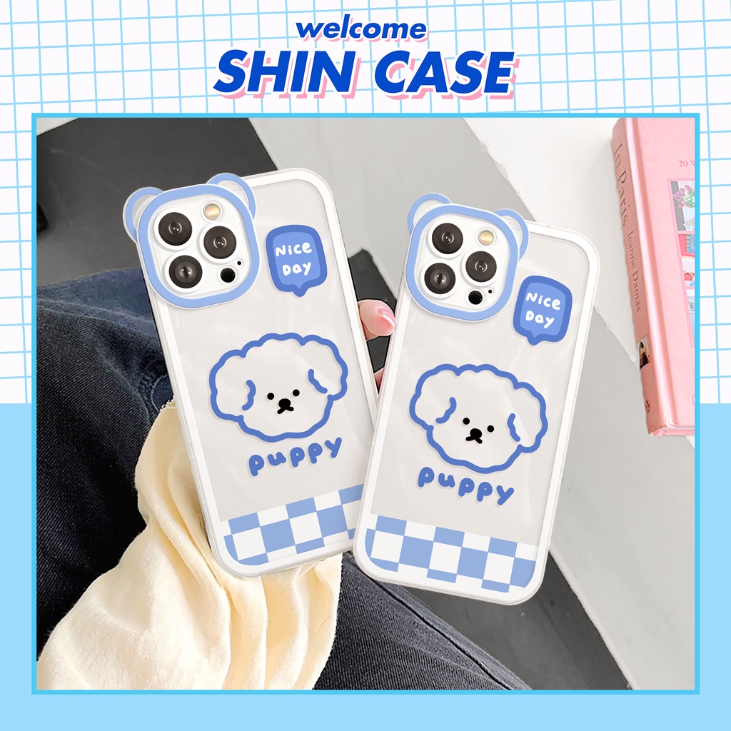 Ốp lưng iphone camera gấu blue puppy 6/6plus/6s/6splus/7/7plus/8/8plus/x/xs/11/12/13/14/pro/max/promax/plus/shin/case
