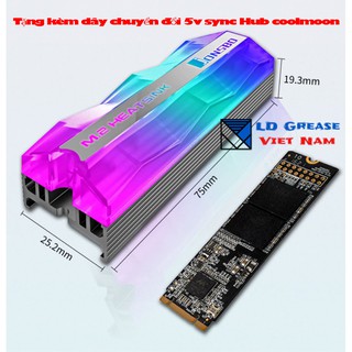 Tản nhiệt SSD M2 Jonsbo ARGB đồng bộ với mainboard + Tăng kèm dây syns Hub Coolmoon