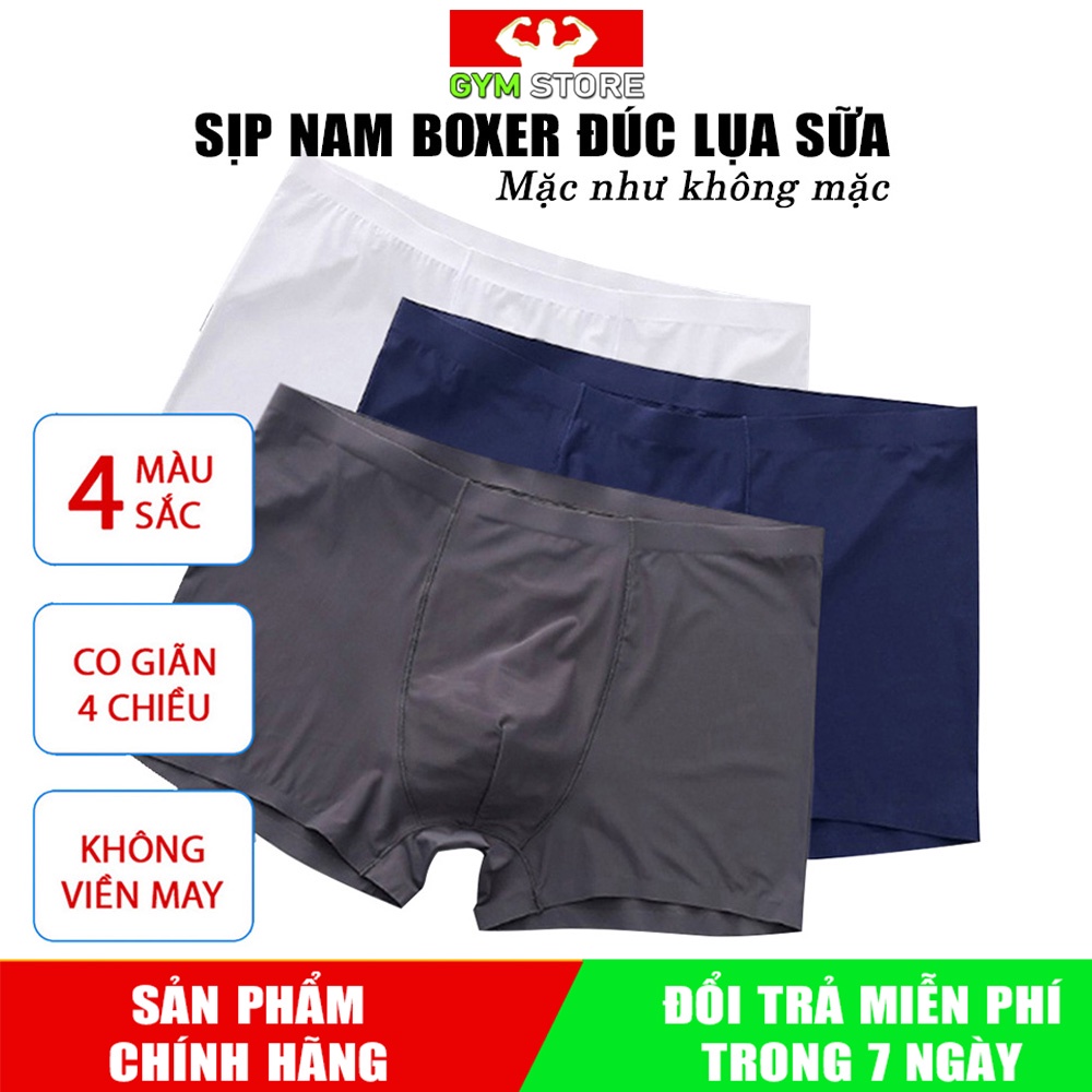 Quần sịp lạnh đúc lụa dáng boxer Nhật Bản - Chất liệu lụa sữa mỏng mịn không viền may, mặc như không mặc