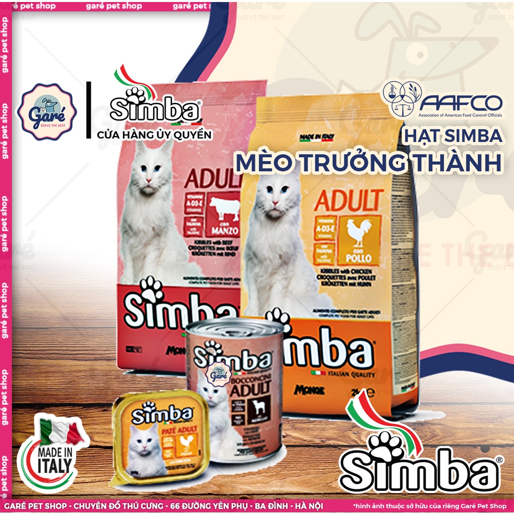 400gr - Hạt Simba dành cho mèo trưởng thành vị Gà, Bò thơm ngon bổ dưỡng nhập khẩu từ Ý - Italia Simba Adult Cat Kibble