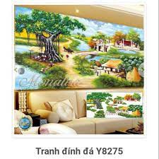 Tranh đính đá đồng quê.8275