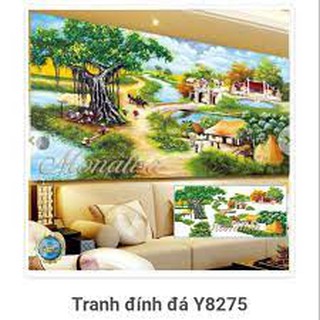 Tranh đính đá đồng quê.8274